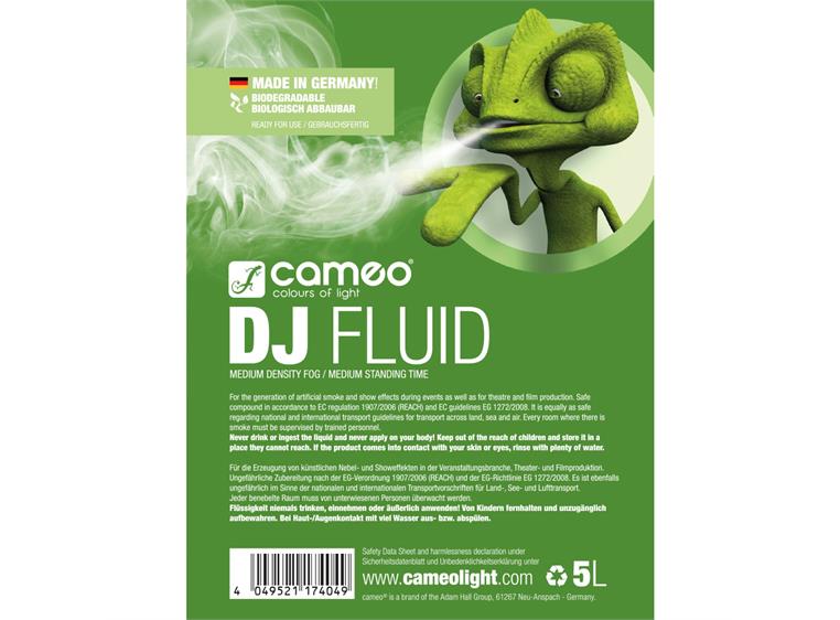 Cameo DJ FLUID 5L - Fog fluid w/ medium density, medium standing time